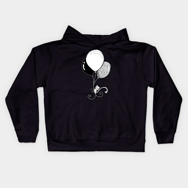 Cat in the air Kids Hoodie by TKDoodle